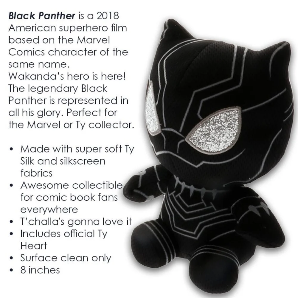 Ty Marvel Beanie Babies BLACK PANTHER NEW